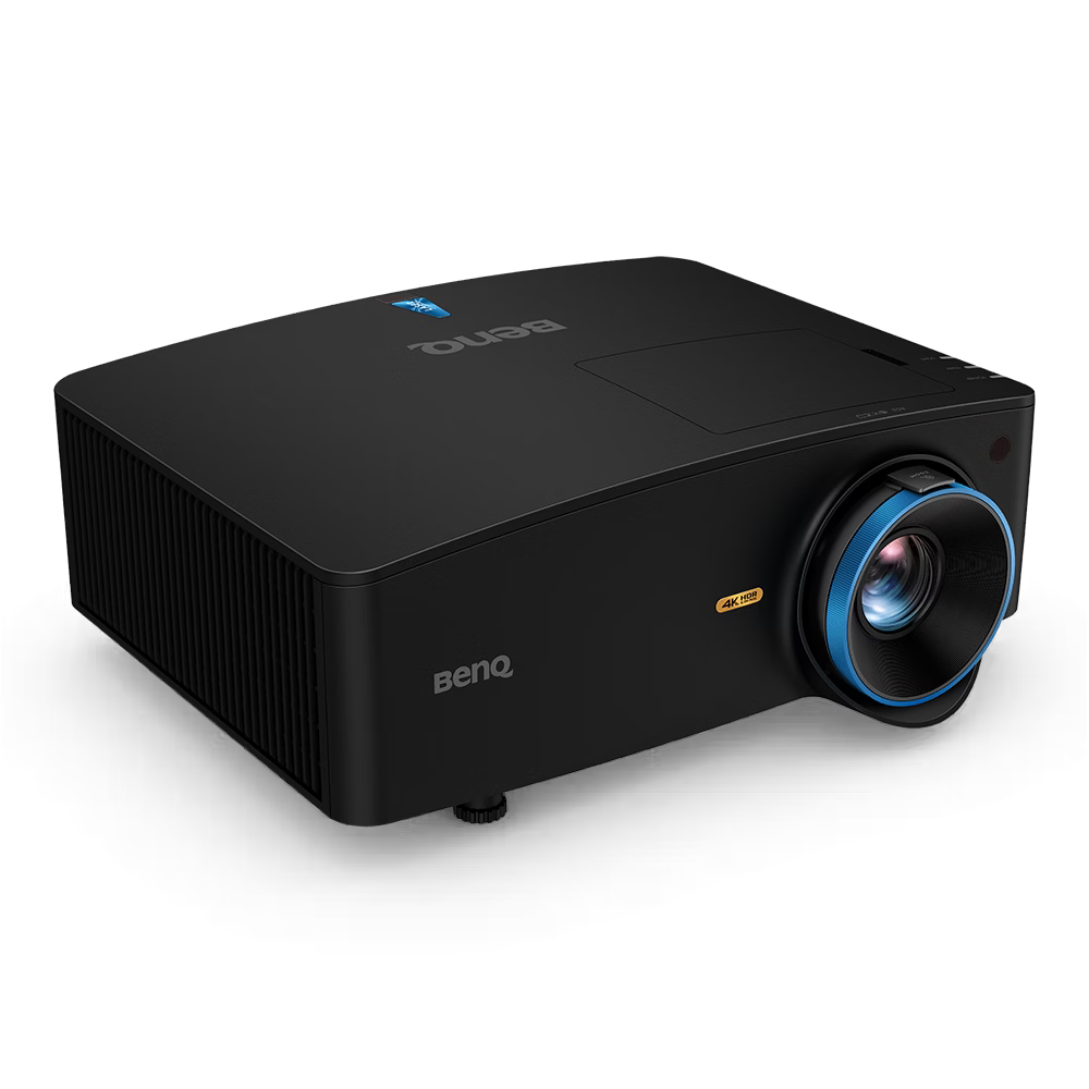 Black BenQ projector on a white background