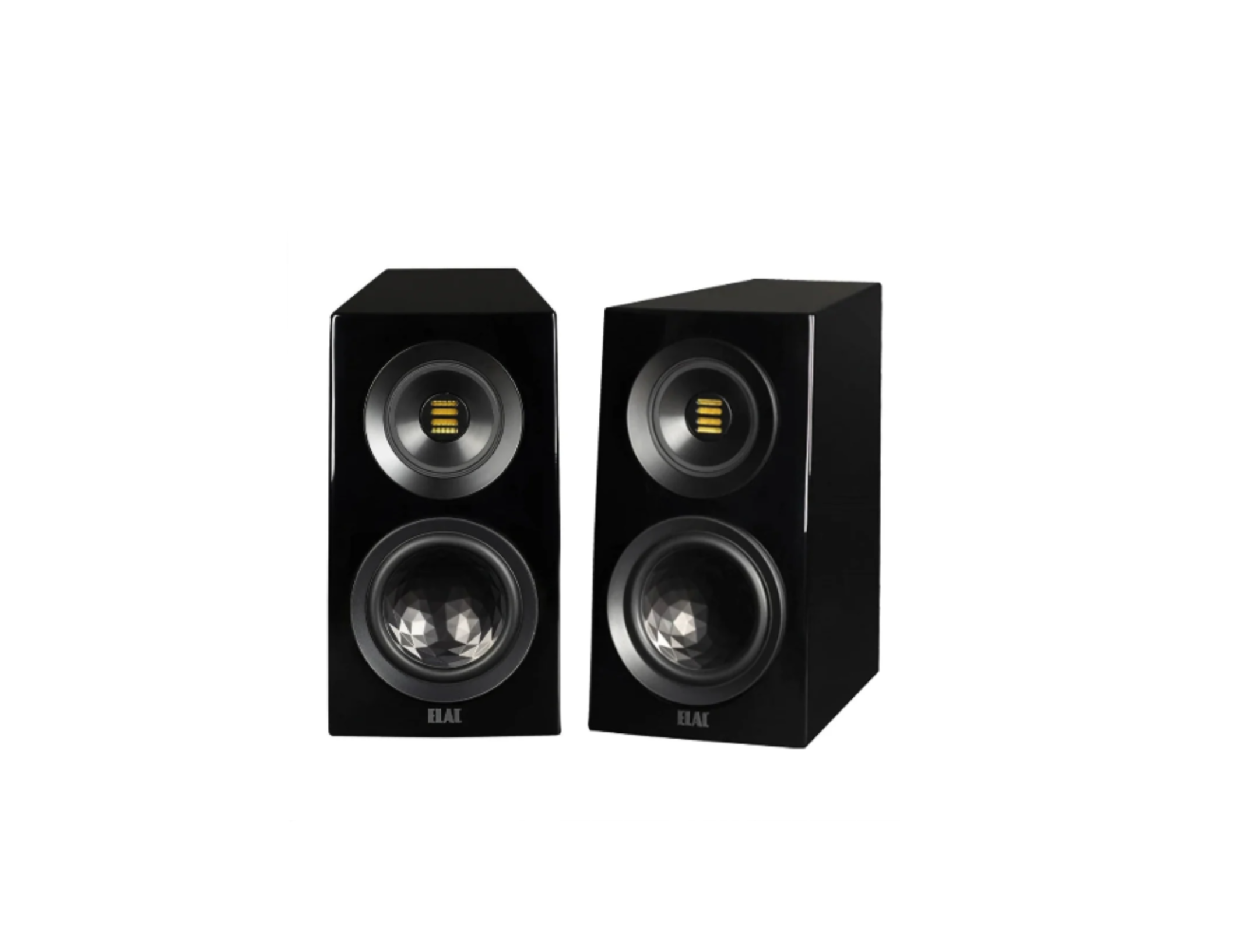 Black speakers displayed on a computer screen with Shopify admin interface.