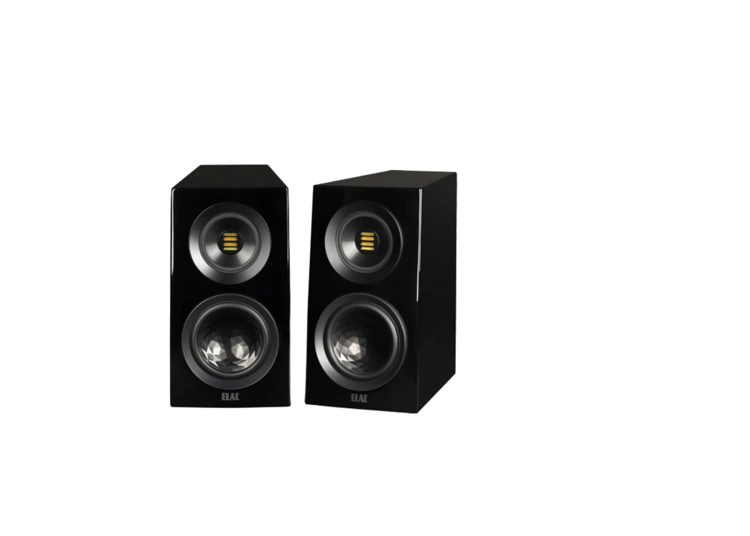 Black speakers displayed on a computer screen with Shopify admin interface.