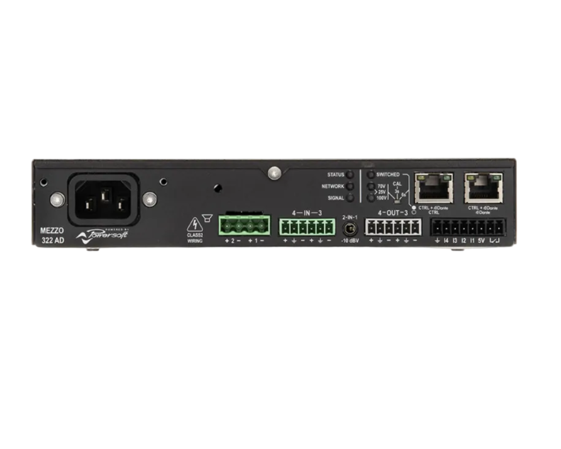 Powersoft Mezzo 322 AD 320W/2 Channel Compact Amplifier with DSP and Dante